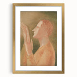 Modern Wall Art: Elegant Portrait of a Blind Man in Warm Tones