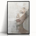Framed abstract figurative wall art in black acrylic, showcasing modern design elements with vibrant colors, perfect for contemporary home decor. Ideal for adding artistic flair to living spaces.