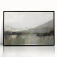 Framed abstract landscape wall art in black acrylic, showcasing a vibrant blend of colors and intricate patterns, perfect for modern home decor or office spaces.