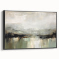 Framed abstract landscape wall art in black, showcasing a modern design with bold colors and dynamic shapes, perfect for contemporary home decor.