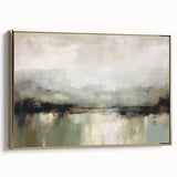 Framed canvas wall art featuring abstract landscapes in gold and neutral tones, showcasing a modern design that enhances contemporary home decor.