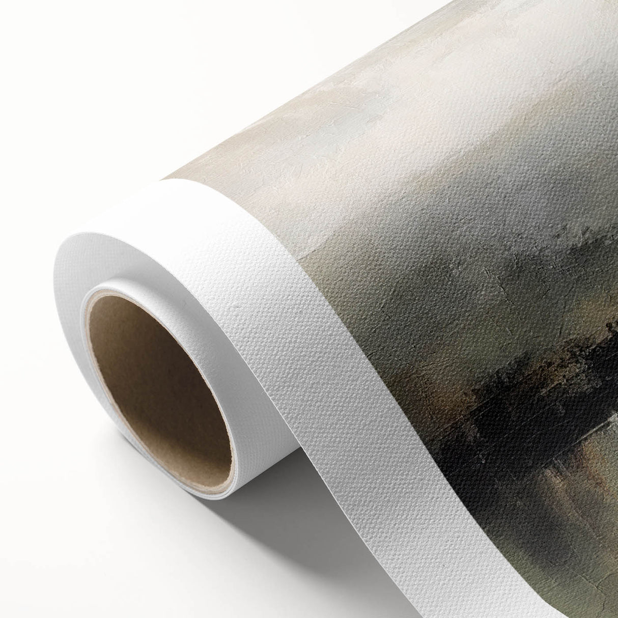 Abstract landscape wall art printed on rolled canvas, showcasing vibrant colors and flowing shapes, perfect for modern home decor. Ideal for adding a dynamic touch to any room.