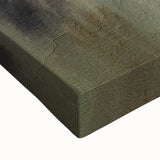 Close-up of a vibrant abstract landscape wall art piece on stretched canvas, showcasing rich colors and intricate textures, ideal for modern home decor.