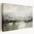 Abstract landscape wall art on stretched canvas, showcasing vibrant colors and dynamic shapes, perfect for modern home decor or gallery display.