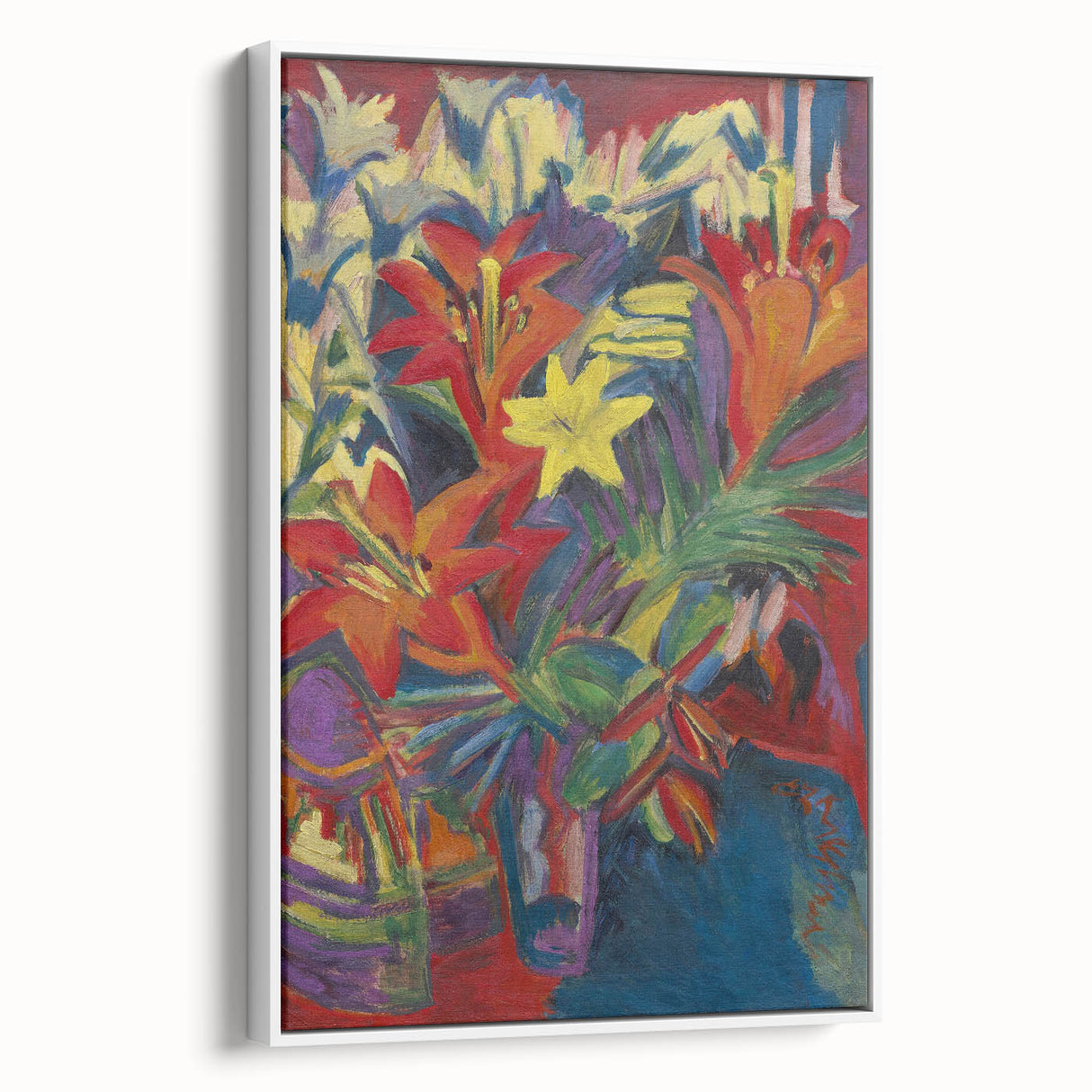 Expressionist Art: Still Life with Lilies by Kirchner Canvas Print