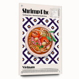 Acrylic print of various food dishes in vivid colors, ideal for dining room decor.