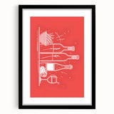 Extra large, textured abstract art print featuring vibrant, colorful swirls on a black framed canvas.