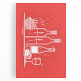 Large black and white stretched canvas featuring a stylized coffee cup, ideal for kitchen wall art.