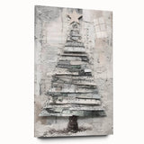 Musical Christmas Tree Art Print - Unique Layered Holiday Wall Decor