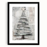 Musical Christmas Tree Art Print - Unique Layered Holiday Wall Decor