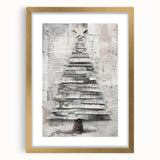 Musical Christmas Tree Art Print - Unique Layered Holiday Wall Decor