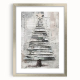 Musical Christmas Tree Art Print - Unique Layered Holiday Wall Decor