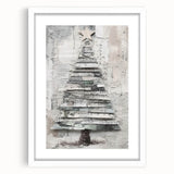 Musical Christmas Tree Art Print - Unique Layered Holiday Wall Decor