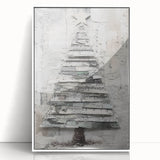 Musical Christmas Tree Art Print - Unique Layered Holiday Wall Decor