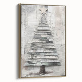 Musical Christmas Tree Art Print - Unique Layered Holiday Wall Decor