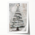 Musical Christmas Tree Art Print - Unique Layered Holiday Wall Decor