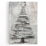Musical Christmas Tree Art Print - Unique Layered Holiday Wall Decor