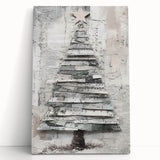 Musical Christmas Tree Art Print - Unique Layered Holiday Wall Decor