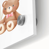 Kids Room Art Prints - Teddy Bear with Balloons Playroom Decor