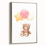 Kids Room Art Prints - Teddy Bear with Balloons Playroom Decor