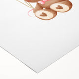 Kids Room Art Prints - Teddy Bear with Balloons Playroom Decor