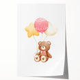 Kids Room Art Prints - Teddy Bear with Balloons Playroom Decor