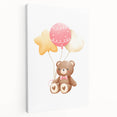 Kids Room Art Prints - Teddy Bear with Balloons Playroom Decor