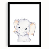Children’s Wall Art Prints – Cute Watercolor Elephant Canvas