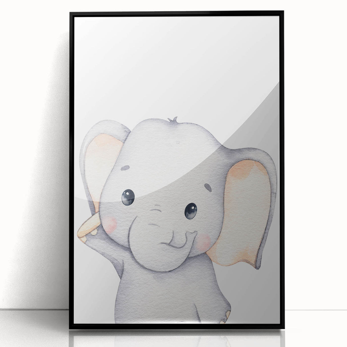 Children’s Wall Art Prints – Cute Watercolor Elephant Canvas