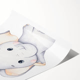 Children’s Wall Art Prints – Cute Watercolor Elephant Canvas