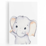 Children’s Wall Art Prints – Cute Watercolor Elephant Canvas
