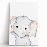 Children’s Wall Art Prints – Cute Watercolor Elephant Canvas