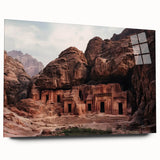 Acrylic wall art design showcasing a vibrant landscape of canyons, featuring natural colors and intricate details, displayed in a side view without pins. Perfect for home decor.