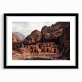 Black-framed landscape artwork showcasing a stunning canyon view with a mat, perfect for home decor. Ideal for nature lovers and modern interiors.