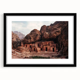 Black-framed landscape artwork showcasing a stunning canyon view with a mat, perfect for home decor. Ideal for nature lovers and modern interiors.