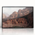 Framed acrylic landscape artwork depicting vibrant canyons in earthy tones, showcasing intricate details and textures, perfect for modern home decor.