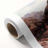 Stunning landscape canvas art depicting vibrant canyons in rich earthy tones, rolled for easy transport and display, ideal for home or office decor.