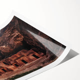 Landscape print showcasing a vibrant canyon scene with rich colors and intricate details, rolled and packaged securely in a protective cardboard tube for easy transport and display.