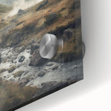 Close-up of a stunning landscape countryside wall art piece, showcasing vibrant colors and intricate detailing on acrylic glass, ideal for home decor.