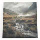 Stretched canvas wall art depicting a serene countryside landscape with vibrant green fields and a clear blue sky, perfect for enhancing home decor.