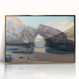 Framed acrylic landscape art depicting a serene countryside scene with lush greenery and rolling hills, accented with a stylish gold frame, perfect for home decor.