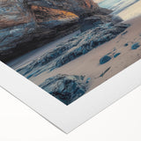 Vibrant countryside landscape rolled canvas print showcasing lush green fields and a serene blue sky, elegantly packaged in a durable cardboard tube for safe delivery.