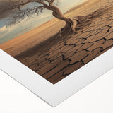 Desert landscape rolled canvas art showcasing vibrant colors and intricate details, elegantly packaged in a protective cardboard tube for easy display. Perfect for adding warmth to any room's décor.