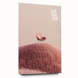 Acrylic glass artwork showcasing a stunning landscape design of vibrant fields, viewed from the side without pins, perfect for modern home decor.