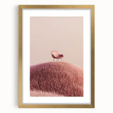 Elegant gold-framed landscape artwork showcasing vibrant fields and serene skies, enhanced with a white mat for a sophisticated presentation, perfect for home decor.