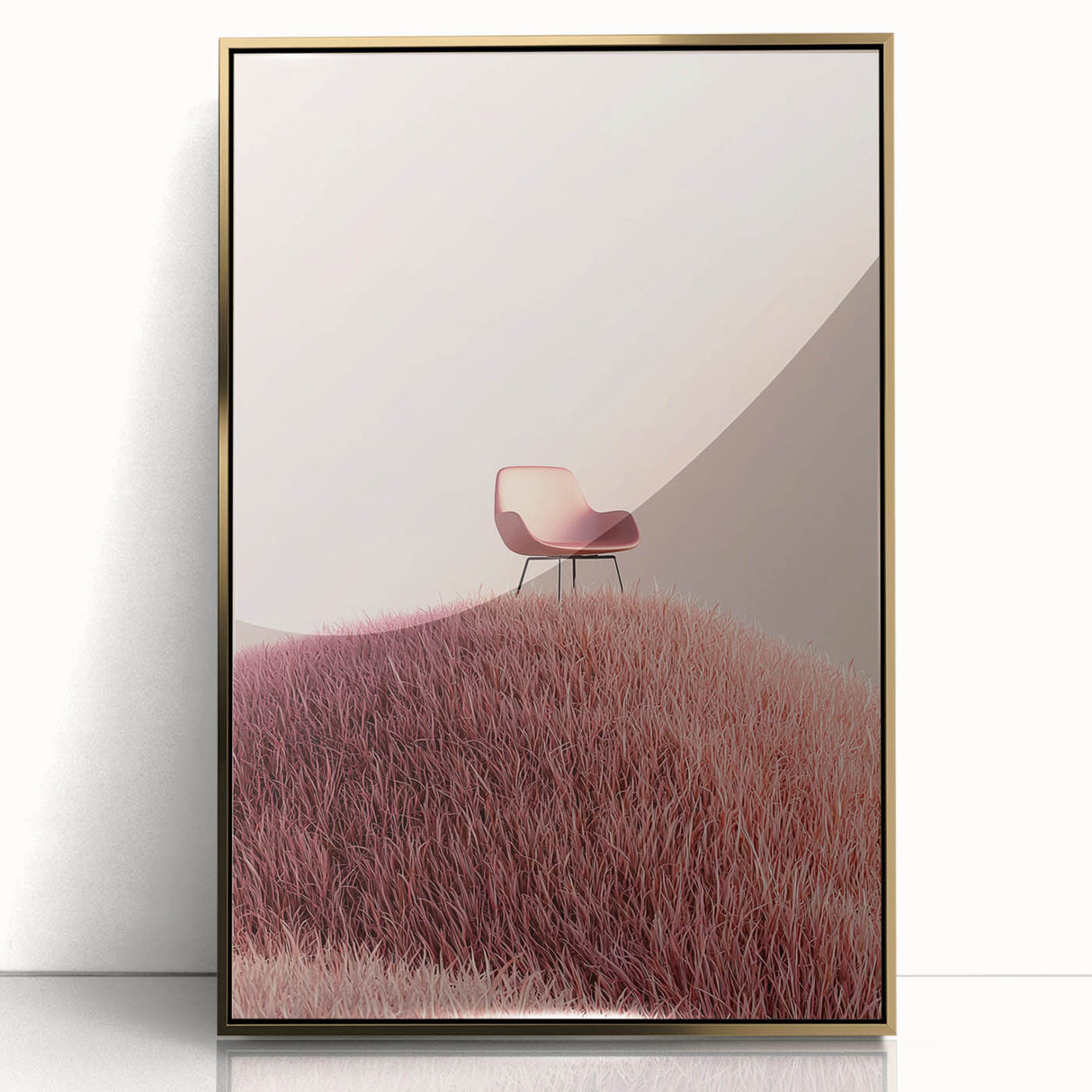 Framed acrylic artwork showcasing a vibrant landscape scene with golden accents, perfect for enhancing modern home decor. Ideal for art lovers seeking a stunning focal point.