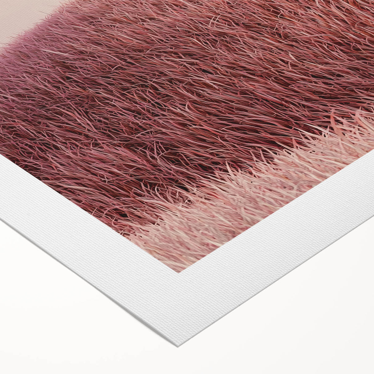Rolled canvas artwork showcasing a vibrant landscape with rolling fields under a clear blue sky, elegantly packaged in a durable cardboard tube for safe shipping.