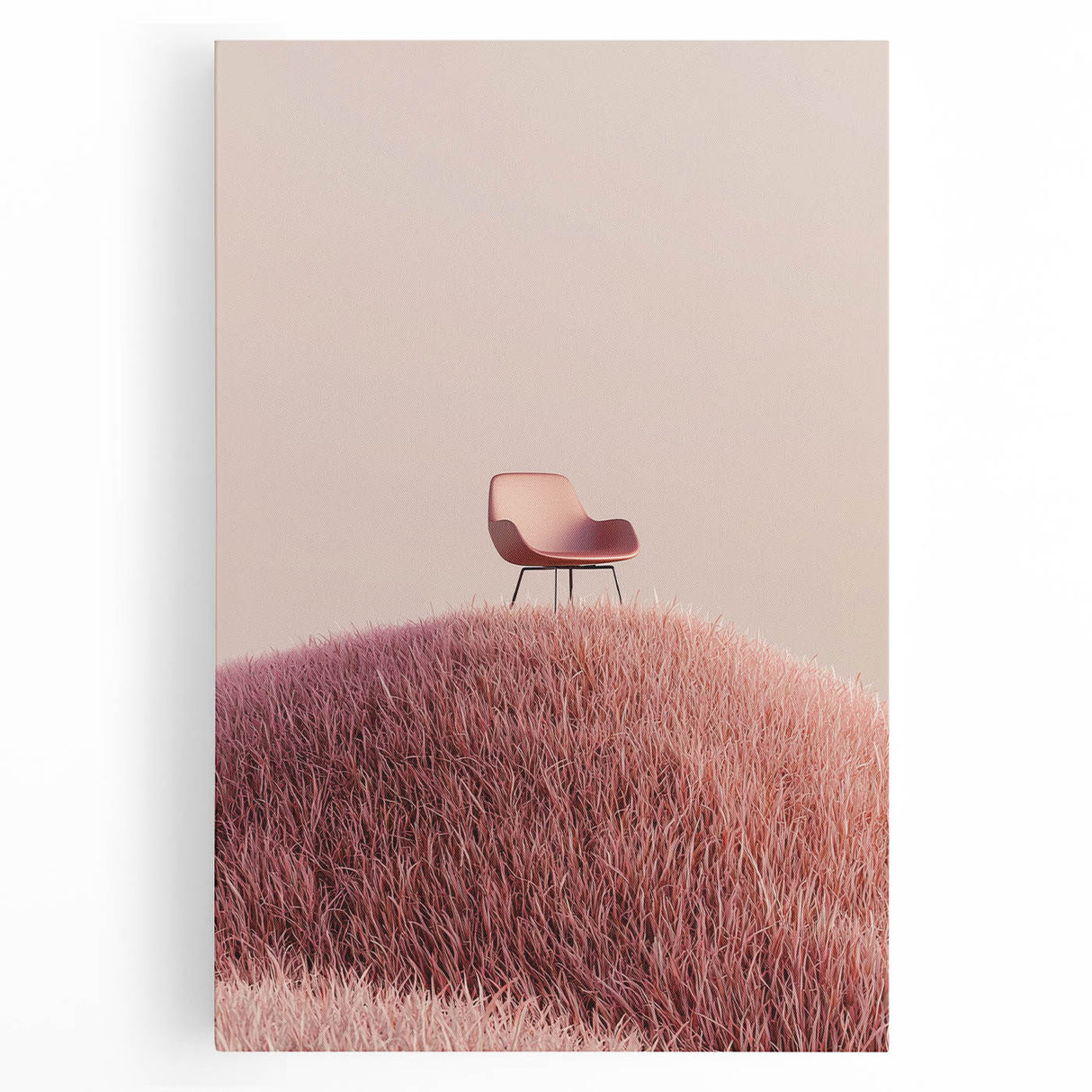 Vibrant stretched canvas artwork showcasing a serene landscape of rolling fields under a blue sky, perfect for enhancing home decor with a touch of nature.