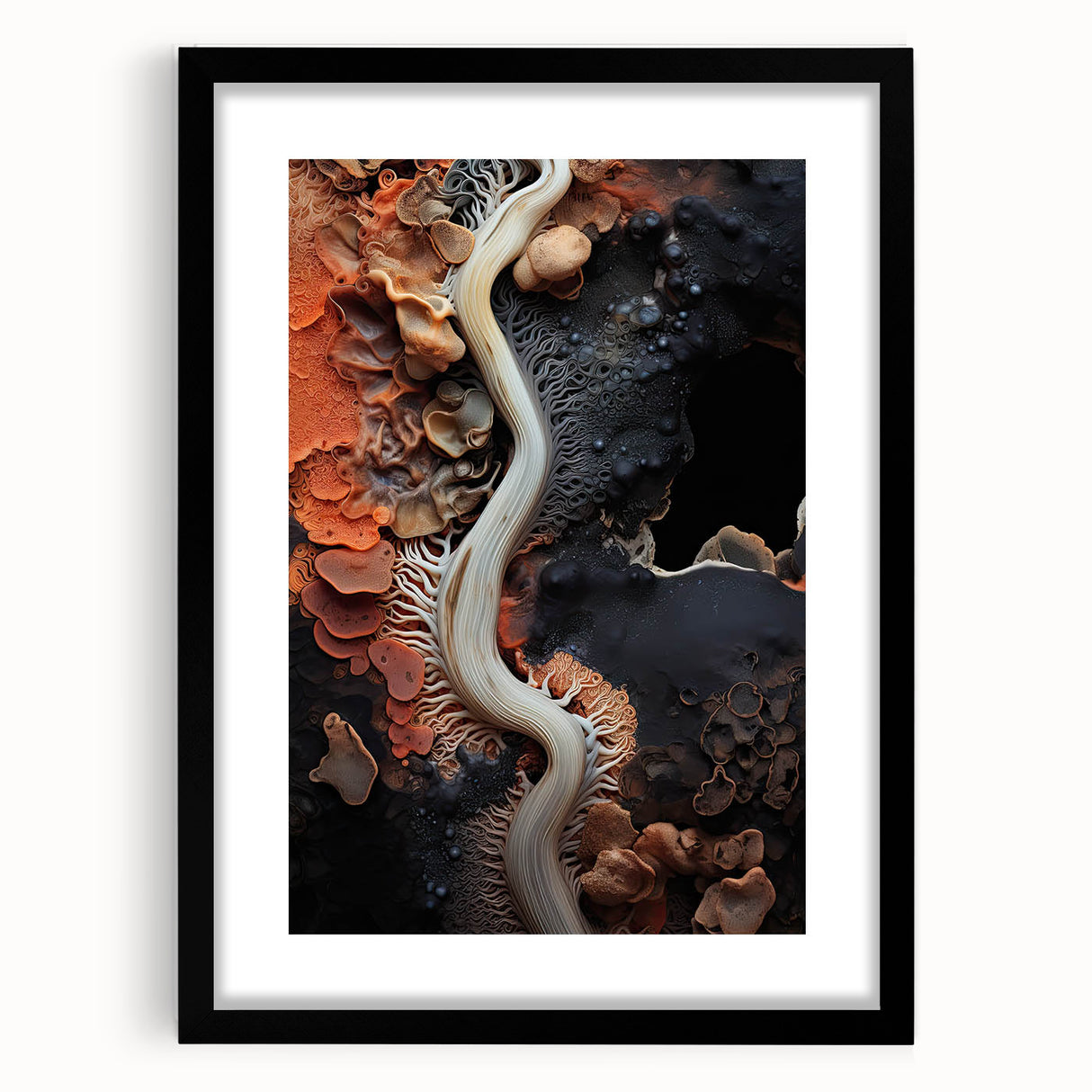 Abstract art print featuring vibrant, textured color swatches on a large framed canvas, ideal for living room decor.