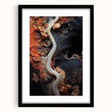 Abstract art print featuring vibrant, textured color swatches on a large framed canvas, ideal for living room decor.